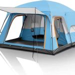 Duży namiot rodzinny z dwoma dachami namiot wodoodporny namiot kempingowy z aluminiowymi słupkami Łatwa konfiguracja do wędrówek na świeżym powietrzu Glamping Lekki namiot kempingowy (niebieski : Amazon.pl: Sport i turystyka