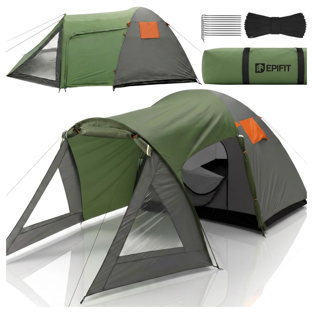 namiot-4-osobowy-z-tropikiem-533fbd-1.jpg Namiot 4 Osobowy Lekki Wodoodporny z Tropikiem Kempingowy 435x240x135 cm Epifit - obrazek 1