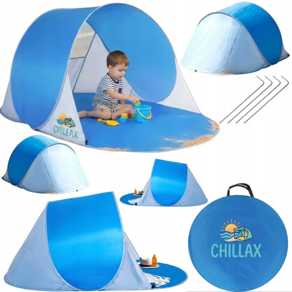 namiot-dla-dzieci-na-plaze-131lap-1.jpg NAMIOT PLAŻOWY WYPOCZYNKOWY DLA DZIECI PARAWAN NA PLAŻE OGRÓD FILTR UV - obrazek 1
