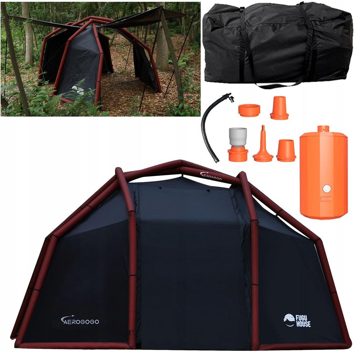 namiot-dmuchany-2-osobowy-926ped-1.jpg Aerogogo Namiot Kempingowy Dmuchany Cabin Tent Zt0 05 Pompka Elektryczna 2 Os Niebieski - obrazek 1