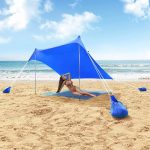 Przenośny namiot plażowy Concha Cielo – parasol przeciwsłoneczny 20 x 200 cm z 2 prętami, tkanina lycra UPF50+, do parków i kempingu : Amazon.pl: Ogród