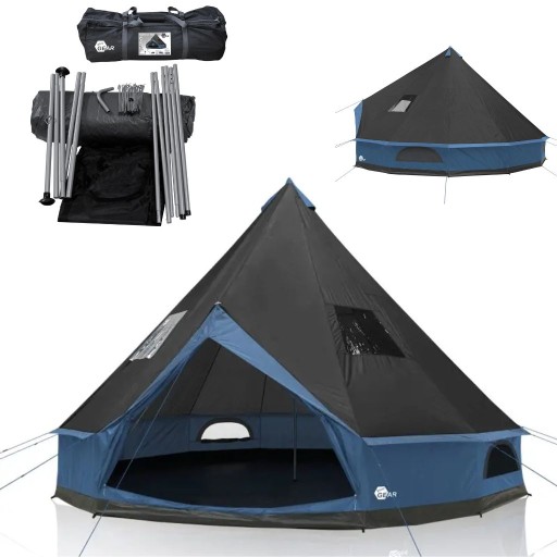 namiot-tipi-duzy-520gdo.jpg Namiot Tipi dla 4 6 osób Duży Rodzinny Wysoki Wodoodporny Wszyta Podłoga, 5907649811248 • Cena • Opinie Allegro - obrazek 1