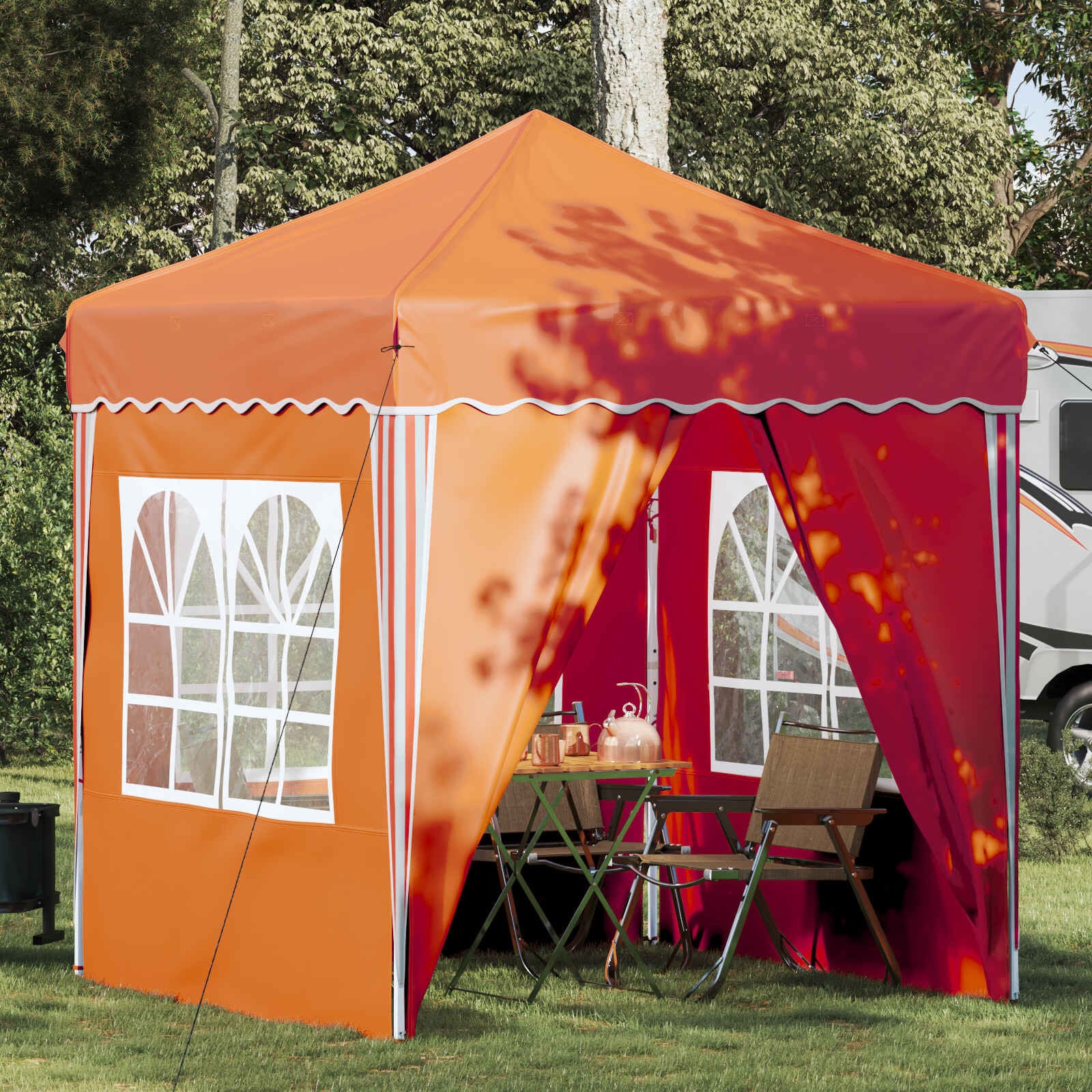 namiot-vidaxl-434kuv-1.jpg vidaXL Namiot imprezowy rozkładany 195 x 195 x 245 cm pomarańczowy - obrazek 1