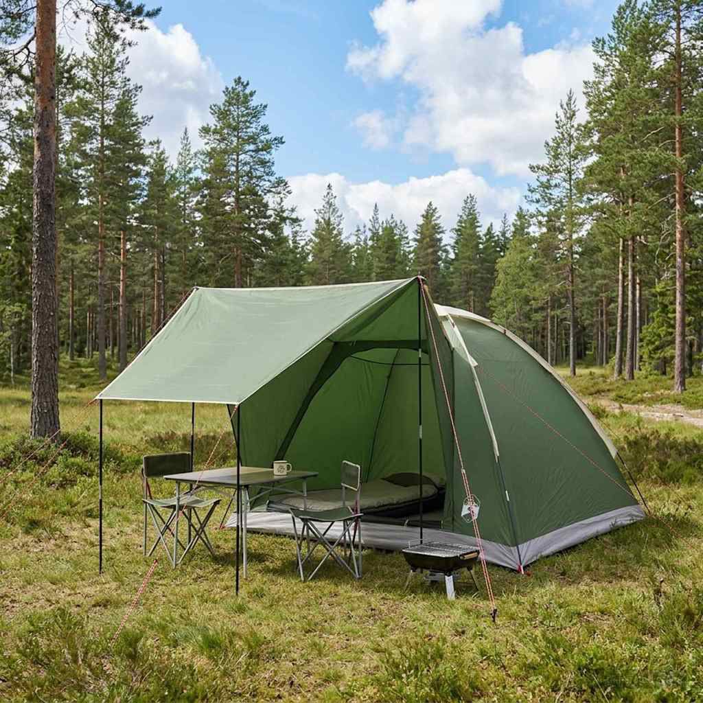 namiot-vidaxl-916ebu-1.jpg vidaXL Namiot campingowy 4 osobowy zielony Poliester i Stal - obrazek 1