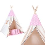 Namiot Tipi dla dzieci różowy w gwiazdki